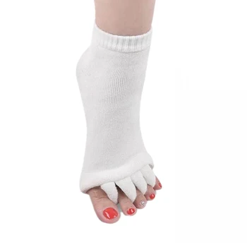  1 Pereche Cinci Degete Deget de la picior Deschis Sosete Pentru Femei Corectă Degetul mare Brățara de Prindere Sală de Yoga, Pilates chaussette