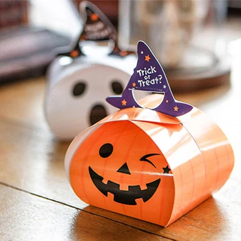  10buc Cutie de Bomboane de Halloween Dovleac Fantoma Model de Hârtie Boxs Truc Sau Trata Copii Pungi de Cadouri Pentru Petrecere de Halloween Decor Consumabile