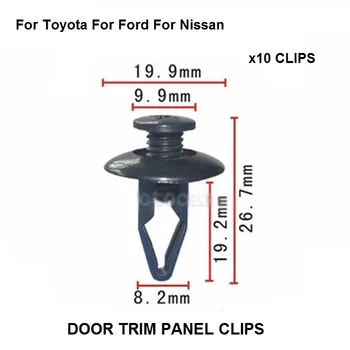  10buc Nailon Nit Fixare de Tip Împinge Clema de Fixare Aripa Pentru Ford Pentru Nissan 63844-01A00 ,MNA01-56145,NA01-56145 Expansiune unghii