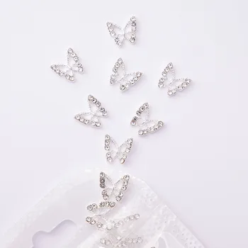  10buc Scobite Fluture Aliaj de Nail Art Decor de Aur/Argint Diamond Accesorii de Unghii 3D Strălucire de Lux Unghii Bijuterii Farmec