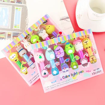  12Colors Sanrioed Fluorescente Pixuri Kawaii Elevii Papetărie Anime Melodia Mea Kuromi Hello Kitty Minunat Școală Cadouri pentru Copii Fete