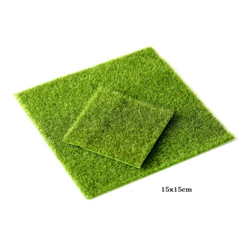  15x15cm Verde Micro Peisaj Decor Mini Zână Grădină de Simulare Artificiala Fals Moss Decorative, gazon Gazon Iarba Verde 1buc