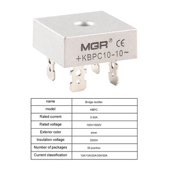  1BUC KBPC MGR 1600V DC Punte Redresoare 10/15/20/25/35/50A Directe Pentru Redresoare de Putere de Automatizare de Control Componente Electronice