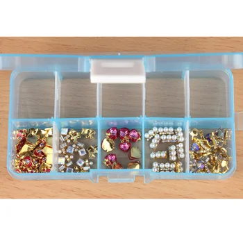  1buc Plastic Decorarea Unghiilor Cutie de Depozitare de 10 Grile Mini Organizator de Bijuterii de Ambalare Container Caz Manichiura Unghii Accesorii Instrumente