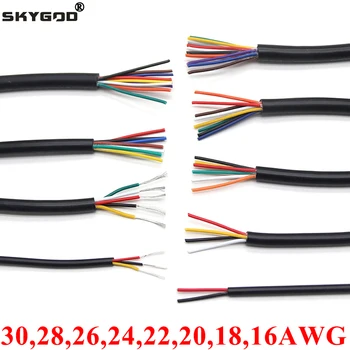  2/5/10M 28 26 24 22 20 18 16 AWG UL2464 Învelite Cablu de Cupru Cablu de Semnal 2 3 4 5 6 7 8 10 Core Moale Electronice Audio Sârmă