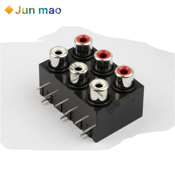  2 buc AV aceeași bază mufa cu 9 pini RCA baza șase gaura PCB sudate audio și video socket av6-8.4-22 de etanșare