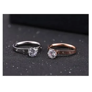  2021 Moda din oțel inoxidabil femeie inele cu pietre inele de cuplu de valentine ' s zi, nunta si inele de logodna