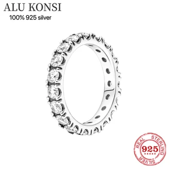  2021 nou Original se Potrivesc Real Argint 925 autentic pan inel Pentru Femei printesa de cristal cuplu DIY moda Bijuterii de nunta