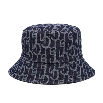  2021 Scrisoare Pescar Pălărie Femei Barbati Brand de Lux Denim Găleată Pălărie de Primăvară și de Vară, Soare Găleată de Designer