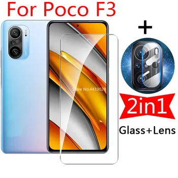  2IN1 aparat de Fotografiat Lentile de Sticlă Călită pentru Xiaomi Poco F3 Ecran Protector de Sticlă de Protecție pe Poco F3 Folie de Protectie de Sticla