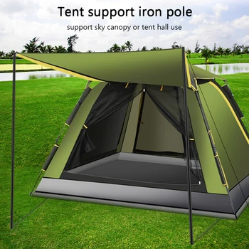  2m/6.6 ft Cort Tent Polul Pliere Placat cu Zinc Fier Tub Baldachin Rod în aer liber Camping Accesorii
