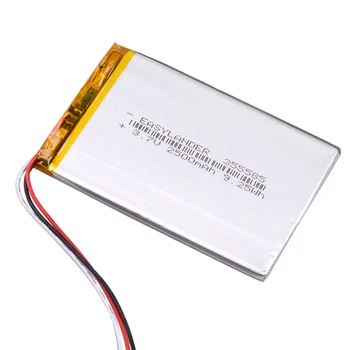  3-sârmă 355585 3.7 V 2500mAh baterie Reîncărcabilă Li-Polimer Baterie Pentru MP4 MP5 DVR GPS Difuzor E-book tablet pc power bank Telefon
