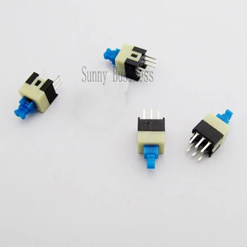  30pcs/lot Pătrat 7x7x12mm 6 Pin DPDT Mini Buton de Auto-blocare Comutator G64 Multimetru Comutator