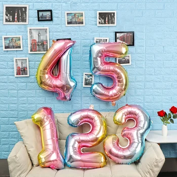  32 inch Nou Gradient Numărul de Balon în Formă de Folie de Aluminiu Baloane Petrecere Decoratiuni Jucarii Copii, Baloane Nunta