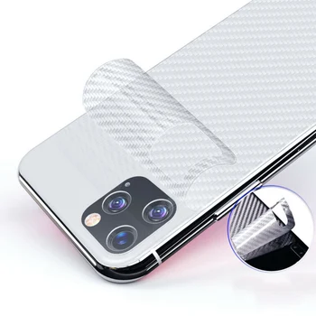  3Pcs Mat din Fibra de Carbon Înapoi de Film Pentru iPhone 13 12 11 Pro Max Transparent Anti-zero Autocolant Telefon Mobil Pentru Apple 13 12 11