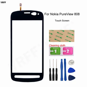  4.0 inch tactil de telefon Pentru Nokia PureView 808 Ecran Tactil Digitizer Senzor Frontal de Lentile de Sticlă Panou de Banda 3M
