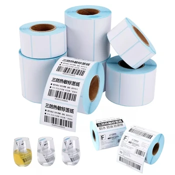  40-100mm termice de imprimare de hârtie pentru imprimantă termică autocolante de coduri de bare/etichete/adeziv termic