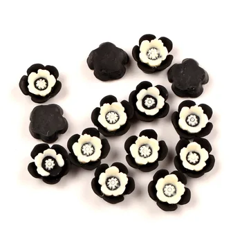  50Pcs Negru Rășină Floare Decor Margele Meserii Flatback Cabochon Album Pentru Haine DIY Ornamente Accesorii