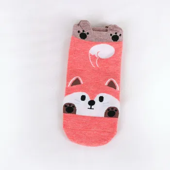 5Pairs Primavara Toamna Femei de Moda Ciorap de Bumbac Desene animate Panda Vulpe Iepure Câine Harajuku Kawaii Drăguț Fete Casual Fericit Șosete Amuzante