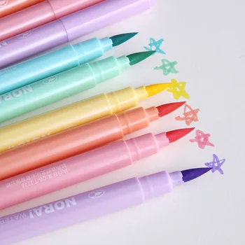  6 Buc /Set Drăguț de Bomboane de Culoare de Evidențiere Stilou Perie Moale Fluorescente Art Marker pentru Desen Școală de Pictură Papetărie Drăguț