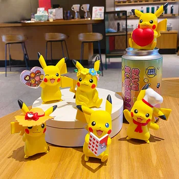  6 Stiluri Pokemon Cifre Jucării Pikachu Desktop Ornamente Auto Acțiune Garaj Kit de Desene animate de Ziua de nastere Cadouri pentru Copii buni Prieteni