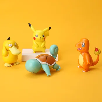  6Pcs/Set Anime Pokemon Înstelat Vis Serie Pikachu Jirachi Eevee Komala Snorlax Bulbasaur Anime Cifre Cu Modelul de Bază Păpuși