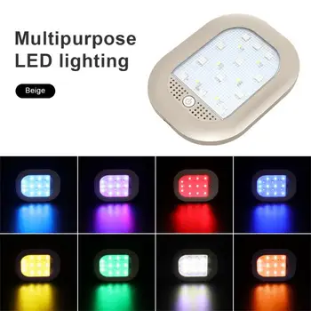  8 Color Auto Lumini cu Led-uri 18 Led-uri Lumina de Noapte Atinge Plafonul de Tip Magnet Interior Lectură Cupolă de Lumină USB de Încărcare Pentru Mașină Acasă, în aer liber