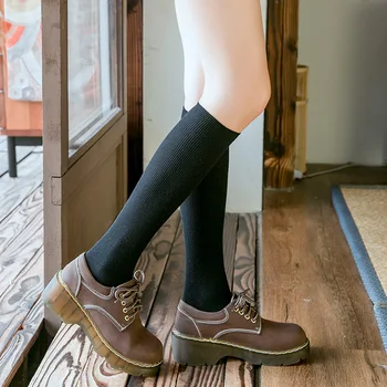  8 Culori Vițel Sosete Toamna Noua Bumbac De Iarnă Șosete Lungi Harajuku Femeie Caldă Culoare Solidă Ciorap Casual Femei Ciorapi Bomboane Sox