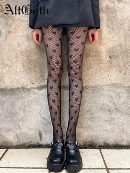  AltGoth Întuneric Gotic Lolita Fishnet Ciorapi Femei Jk Japoneză Streetwear Iubește Talie Mare Dresuri Y2k E-fata All-meci de Stocare