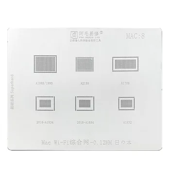  Amaoe BGA Reballing Stencil Mac8 Pentru MACbook Cip Wifi Stencil A1989 A2159 A1706 A1534 A1932 Modul Wifi Integrat Stencil