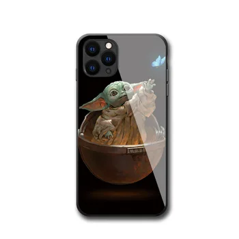  Anime Disney Yoda Copilul Mandalorian Sticlă Călită Telefon Caz pentru IPhone 6 7 8 Plus 11 12 13 Pro Max Mini X XR XS Capac Telefon de Jucărie
