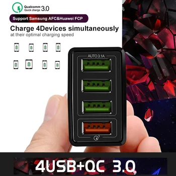  ANSEIP Quick charge 3.0 USB Încărcător Rapid de Încărcare de 4 Porturi USB de Perete Încărcător de Telefon Plug Pentru iPhone 13 12 11 Samsung Tableta Xiaomi