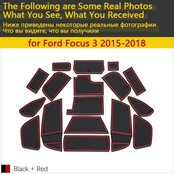 Anti-Alunecare de Cauciuc, Cupa de Perna Ușa Groove Mat pentru Ford Focus 3 3.5 MK3 ST RS și 2018 2016 Accesorii Autocolante Auto