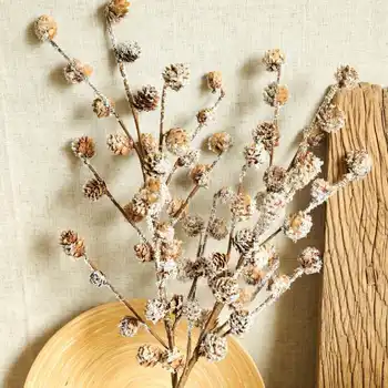  Artificiale Con de brad de Crăciun DIY de Flori Uscate de plante fals Con de Pin Nunta Decoratiuni pentru Petrecere Acasă Bradul de Crăciun Decor