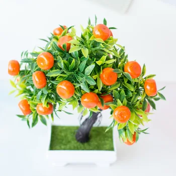  Artificiale Fructe De Arbore De Decor Acasă Planta Bonsai Mici Ghivece De Flori De Plastic Avere Portocaliu Kumquat Fructe Copac