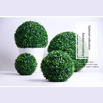  Artificiale Milano Iarbă Mingea Simulare Plante Verzi Mingea Fals Flori Pentru Nunta Acasă Grădină în aer liber Fals Plante Decor DIY
