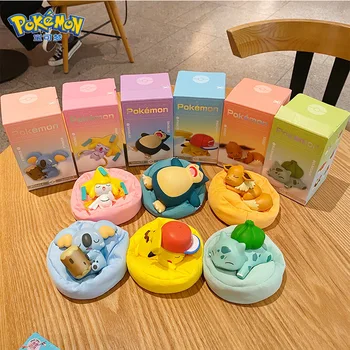  Autentic Pokemon Drăguț pui de Somn Serii de Timp Pikachu Desktop Office Ornament Anime Garaj Kit de Caractere Papusa Jucarii Cadou pentru Copii
