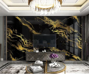  Beibehang Personalizat nou recepția hotelului club folie de aur imitație de marmură neagră tapet de fundal de papel de parede papier peint