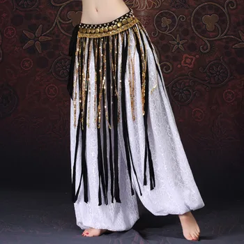  Belly Dance Tribal Haine Costum Țigan Accesorii Franjuri Lungi Folie De Monede Fuste Hip Eșarfă Belly Dance Monedă Centura