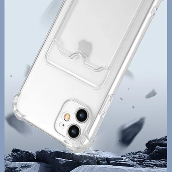  BinBoom Carte de Buzunar TPU Silicon de Caz pentru Apple iPhone 11 12 13 14 Pro Max Plus 7 8 Plus X Xs Max XR rezistent la Șocuri