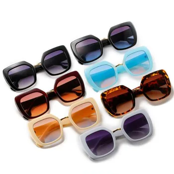  Brand de lux Supradimensionat ochelari de Soare Patrati de Moda pentru Femei la Modă de Înaltă Calitate pentru Femei Ochelari de Soare Negru Gradient UV400 Vintage