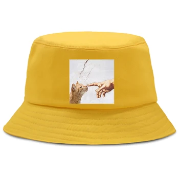  Cat de Forță de muncă Și Personalitatea de Imprimare Femei Bob Pălării Casual de protecție Solară Soarele Găleată Pălărie Bărbați Moda Pliabil Femei Pescar Capac