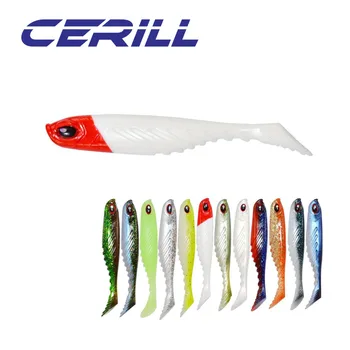  Cerill 5PCS 105mm 8.8 g Știucă Mare Moale Momeală de Pescuit Momeală Artificială Luminos, Ușor Vânătaie Ochii 3D Silicon de Pescuit la Crap Accesorii