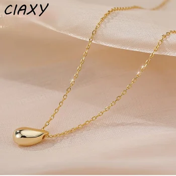  CIAXY Picătură de Apă Colier Pandantiv de Mazăre Cravată pentru Femei Temperament Clavicula Lanț Simplu Placat cu Aur 14K Bijuterii