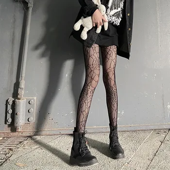  Classic Lolita Scobite Plasă De Dantelă Fund Ciorapi Ciorapi Femei Sexy, Fete Japoneze Gotice Punk Retro Spider Web Colanti