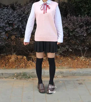  Cosplay K-ON fără Mâneci Vestă uniforme V-neck de liceu Japonezi uniformă pulover pentru