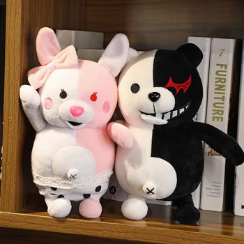  Danganronpa V3 Monokuma Jucărie de Pluș Drăguț Umplute Anime Drăguț Negru și Ursul Alb Papusa Monomi Plushies Perna Cadou de Crăciun