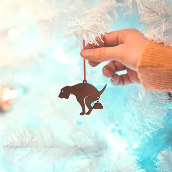  Decor de crăciun Personalizate din Lemn Caca de Câine Agățat Pandantiv Acasă Decorare Pom de Crăciun Pandantiv Decor Acasă 5pcs