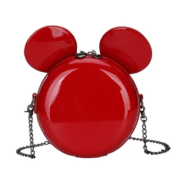  Desene animate Disney Mickey Mouse-ul de sex feminin umăr geanta lady mini sac de mesager lanț rotund pachet cadou fată haine accesorii geanta