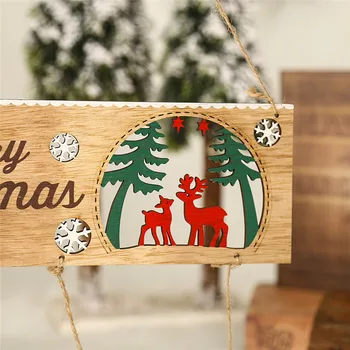  Din lemn, Ușa de Crăciun Agățat Oranments Crăciun Fericit Decor pentru Casa An Nou Fericit 2022 Navidad Perete Copac Xmas Decor Pandantive